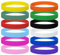 HNJUSR 12 pezzi braccialetto in silicone uomini bambini braccialetti in gomma colori multipli braccialetto in silicone braccialetti elastici in gomma per fitness corsa sport regali di partito