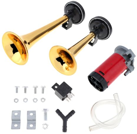 DriSentri Air Horn für Truck, 12 V, 178 dB, Super Loud Dual Trumpet Air Horn Kit mit Kompressor für Cars Trucks Boats Motorcycles Fahrzeuge