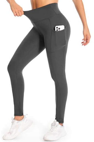 GymCope Leggins Deportivos Mujer, Mallas Deporte Cintura Alta, Leggings Push up Pantalones Yoga Pants Elásticos Control de Barriga con Bolsillo para Pilates, Gym, Fitness, Danza, Gimnasio, Running