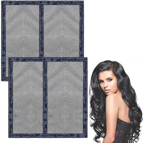 Length n Lock Haardehner, Lockenwickler für Haar, Länge und Lock, lockiges Haarnetz, Netz-Wickel gegen Einlaufen (33 cm, 4 Stück)