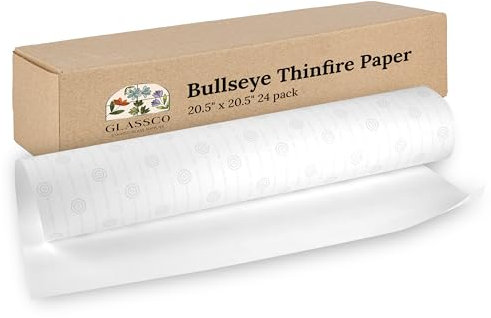 Bullseye Thinfire Ofenregalpapier für ultraglattes Glas, Ofenpapier für Glasschmelzzubehör, 50,8 x 50,8 cm, 24 Stück Glassco