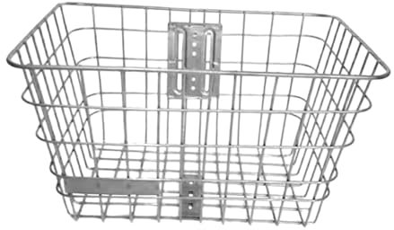 JISADER Panier Argent pour Vélo Électrique, Porte-Bagages pour Vélo, Montage Guidon, Métal, 40cm x 28,5cm x 22,5cm