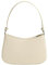 Quirkademy Kleine Umhängetasche Damen, Y2K Schultertasche Handbag aus PU Leder, Halbmond Handtasche Weiches Crossbody Bag Messenger Bag für Frauen Dating Party Einkaufe - Reisweiß