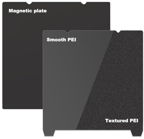 JUUPINE K1 K1C PEI-Blatt, glattes PEI + strukturierte PEI-Federstahlplatte, 235 x 235 mm, Aufbau mit Magnetplatte für Creality K1C/K1/Ender 3 V3 SE/KE/Ender 5 S1/Ender 3 S1 Pro/Ender 3 S1 3D-Drucker