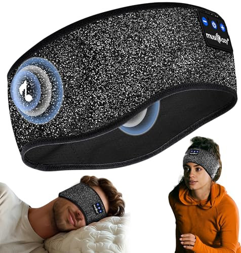 MUSICOZY Sleep Headphones Headband Bluetooth Soft Headphones for Sleeping & Sport with Thin Speakers,Wireless Music Earphones Tech Gifts for Men Women Teens Yoga Workout Fitness Relax Travel