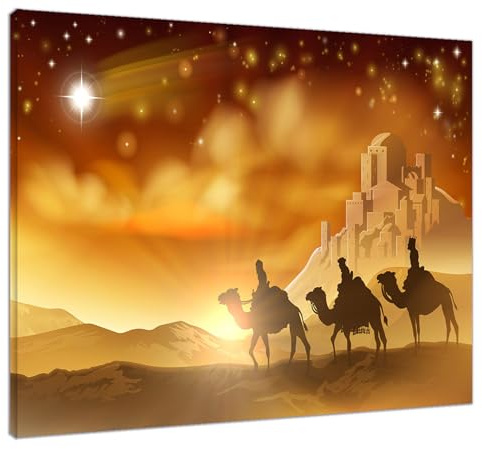 LB Geboren von Jesus Poster 40Lx60B cm,Weihnachten Leinwand Bilder | Kein Rahmen,Christlicher Weihnachtsstern Wanddeko,für Wohnzimmer Badezimmer Schlafzimmer Küche Flur Büro Wohnung Zimmer Deko