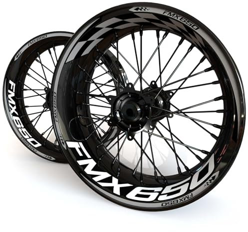 Felgenaufkleber - Passend für Honda FMX650 - Checker Design (Grau, Reflektierend)
