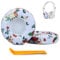 SINOWO Earpads Replacement for Beats Solo 2 & Solo 3 Wireless On-Ear Headphones,Solo2 Solo3 Ear Pads Cushions with Noise Isolation Memory Foam,Soft Protein Leather(White Flower)