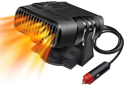 Twnbaya Car Heater, 2 in 1 Fast Heating Defrost Defogger, 12V Portable Car Windshield Defogging and Defrosting Car Fan, Car Defroster That Plugs into Cigarette Lighter with 360-degree Rotary Base