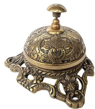 Campana de mesa de latón náutico antiguo de metal