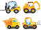 Baustelle Luftballons Bagger Lkw Gabelstapler Folienballon Ballon Baustellen Excavator Baggerballons Baustellenparty Digger Party Deko 4 Stück