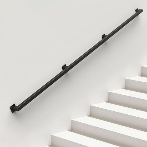 ONLT 330cm Handlauf Schwarz,Handlauf für Treppen Eisen