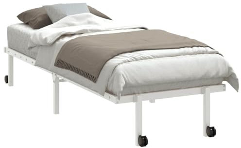 vidaXL Bettgestell ohne Matratze Klappbar Weiß 80x200 cm Stahl, Bettrahmen, Bett, Bettrahmen klappbar, Metallbett, Bettgestell klappbar
