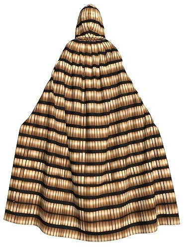 LLOTPQ Wicker Woven Pattern Full Print Adult Hooded Cloak for Men and Women - Perfect for Cosplay, Halloween, Theme Parties, and More