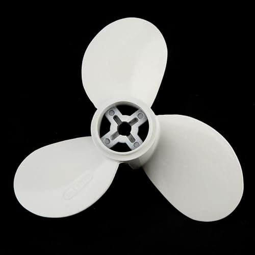 Hangkai 3,5 PS Außenbordmotor Propeller, Aluminium 3-Blatt-Bootsfolie für Hangkai 3,5 PS Außenborder mit Hochwertigem CNC-Aluminium Material, Robust und Leicht, Stabile
