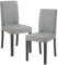 [en.casa] Set de 2 Chaises Rembourrées de Salle à Manger Siège Confortable Résistant Design Moderne pour Cuisine Salon Bureau Pieds en Bois Massif Revêtement Polyester Gris Clair Noir 89 x 43 x 54 cm