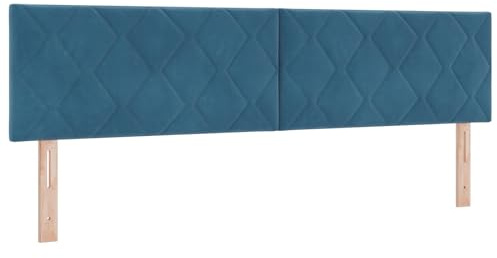 vidaXL Kopfteil Wandmontiert Geometrisch Dunkelblau 180 cm Samt, Moderner, höhenverstellbarer Samt-Kopfteil für stylische Schlafzimmer, platzsparendes Design, schickes Möbelstück