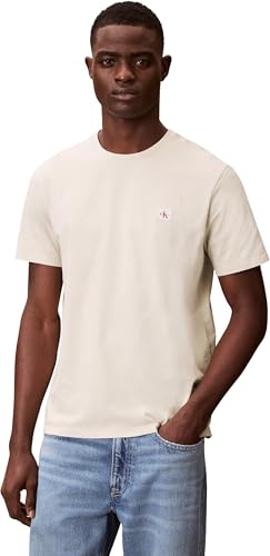 Calvin Klein Herren T-Shirt Kurzarm Badge Jersey Classic Tee aus Baumwolle