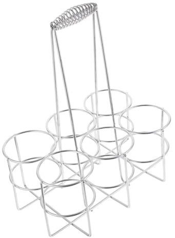 KOCKSHION Portabottiglie a 6 Scomparti Organizer in Metallo Robusto Contenitore per Bar e Ristoranti Facile da Trasportare Design Ergonomico