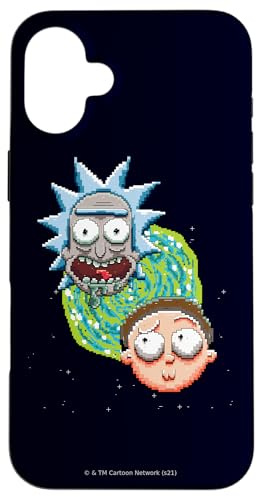 Rick and Morty Pixelated Portal Case for iPhone 16 Plus