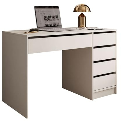 Lookway Schreibtisch MADA mit Schubladen – Elegantes Design mit mattem Finish, mehrere Farboptionen, praktisch für Arbeit, Lernen und Organisation (Kaschmir)