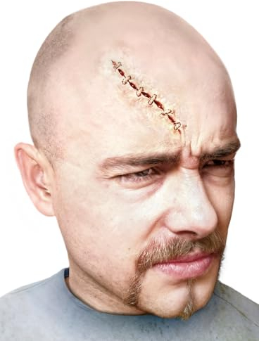 Grobe Naht - Latex-Applikation mit Hautkleber - Special-Effect Kostüm-Zubehör - Make-Up für Halloween, Karneval & Horror-Party