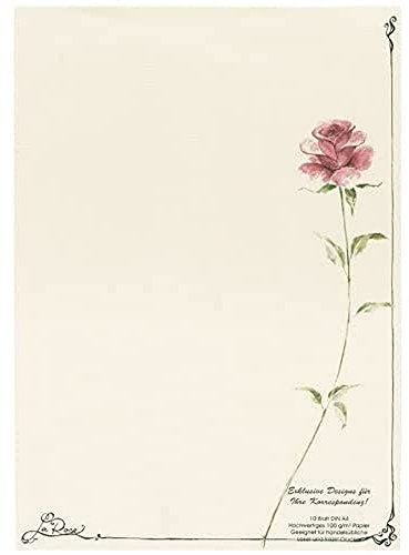 Rössler Papier 1103800805 - Designblätter DIN A4 (297 x 210mm) Motiv: „La Rose“