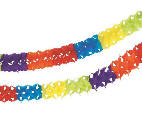 Girlande aus Papier, d= 11,5 cm, 4m lang, Partygirlande Geburtstag, Kinderfest, Fasching, Deko Karneval