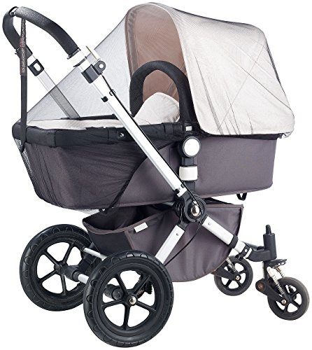 infactory Kinderwagen-Moskitonetz: Universal-Moskito-Netz für Kinderwagen und Reisebett, weiß (Reise-Moskitonetz, für Baby-Bett, Fliegengitter)