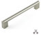 Bedrooms Plus Rail Handle - Silver, Stainless Steel, Modern, 128mm Center to Center Spacing - Cupboard Door Handle