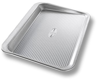 USA Pan Bakeware Easy Slide Non Stick Cookie Sheet Pan, Small, Silver