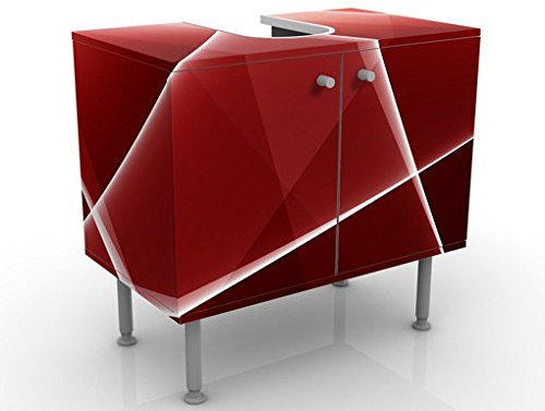 Apalis Waschbeckenunterschrank Red Reflection 60x55x35cm Design Waschtisch, Größe:55cm x 60cm