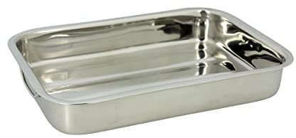 MENASTYL - Plat à four inox de qualité Harry 35x25cm de forme rectangle avec poignées en acier inoxydable rabattables - 4615221