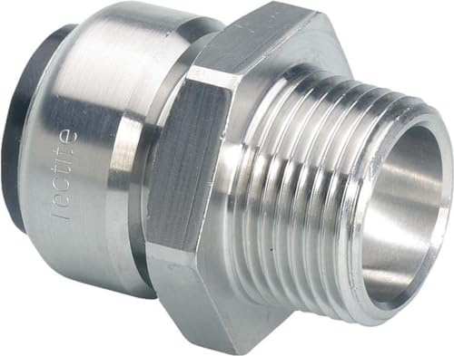 TECTITE Edelstahl Steckfitting Übergangsnippel 18 x 3/4“ Aussengewinde