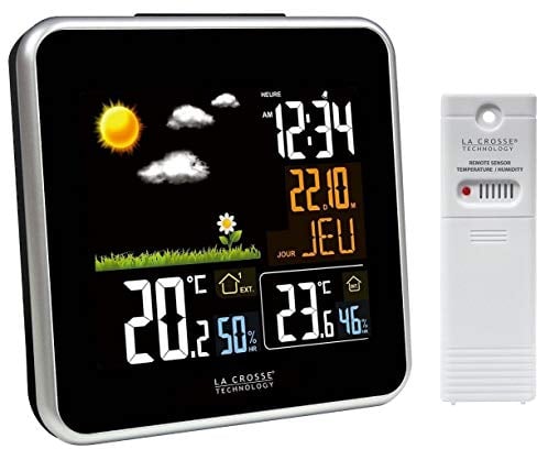 La Crosse Technology - WS6821 Station Météo avec écran LCD coloré - Noir
