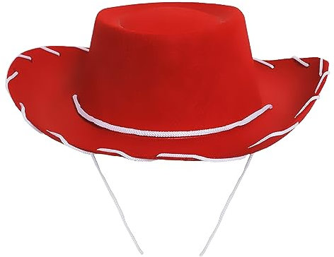 Cowboyhut, für Kinder geeignet, Zubehör für Verkleidungen, passend für 52 cm Kopfumfang, erhältliche Farben: Schwarz / Braun / Rot