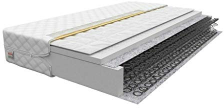 FDM Baby Natura 90 x 180 cm Bonellfederkernmatratze Buchweizen Matratze 14 cm Höhe Kindermatratze Härtegrad H3 (Mittelhart) Polyurethanschaum Bezug Zweiseitig Abnehmbar Waschbar