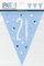 Unique 83438 Blue Dots Prismatic 21st Birthday Plastic Pennant Banner, 9 Ft 1 Pc, Age 21