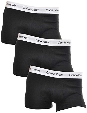 Calvin Klein Low Rise Trunk 3Pk, Boxer a Vita Bassa Uomo, Nero (Black), XS