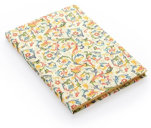 Rossi - Handgemachtes Notizbuch DIN A5 „Florentiner Traditional“ aus Italien mit 160 Seiten (fadengebunden) Buntes Schreibbuch ohne Linien - Blumen Buch geeignet als Tagebuch, Skizzenbuch & Reisebuch