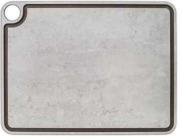 Arcos Planche à Découper Résistante à la Chaleur pour Cuisine, Fibres de Cellulose et Résine, 43 x 33 cm, Protège Couteaux, Blanc