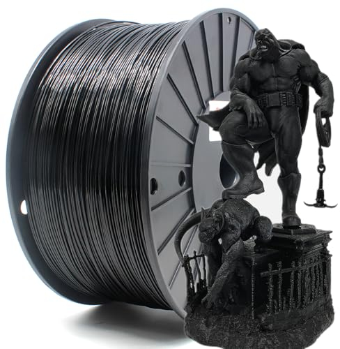 RepRapper 3KG PLA 3D Druckerfilament,PLA Filament 1.75mm Maßgenauigkeit +/- 0.03mm,Robustes 3D Filament, Kompatibel mit 3D Druckern, 3kg Spule (6.6 LBS), PLA Schwarz