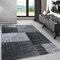 Carpetsale24 Teppich Wohnzimmer Abstrakt Kariert Design Schwarz Meliert 160 x 230 cm - Kurzflor Teppich Schlafzimmer Pflegeleicht und Extra Weich - Teppich für Küche Esszimmer Kinderzimmer Rechteckig