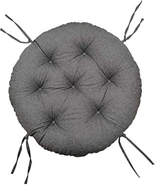 chilly pilley Papasansessel Rundkissen RundRattansessel Auflage Sesselkissen Gartenkissen Sitzkissen Garten Kissen Gesteppt mit Schlaufen (100cm, Grau)