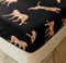 Chickwino Spannbettlaken 90x200 cm Kinder Matratzenschoner Spannbetttuch aus Polyesterfasern, Cartoon Muster Bettlaken Spannbettlaken für Boxspringbett, Matratze bis 30 cm höhe, Schwarzer Leopard