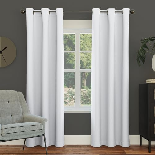 Sun Zero Easton Energy Saving Blackout Grommet Curtain Panel, 40 x 54, Dove White