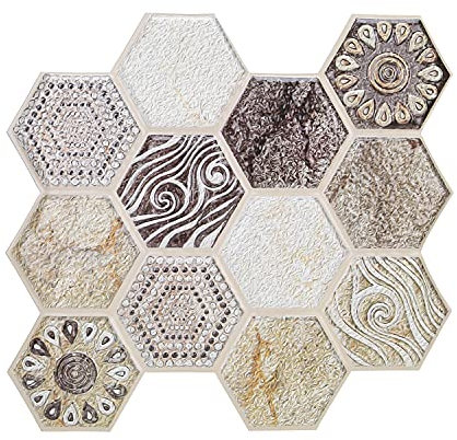 Tissting 10 Adesivi per Piastrelle Adesive Cucina Piastrelles Adesives Decorazione del Pavimento del Bagno Della Cucinas Decorazione per Parete Wrapping Cucine