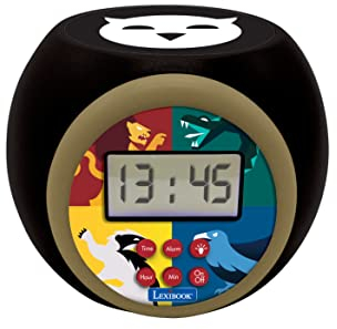 Lexibook Harry Potter Projektorwecker mit Schlummerfunktion und Weckfunktion, Nachtlicht mit Timer, LCD-Bildschirm, Batteriebetrieb, RL977HP