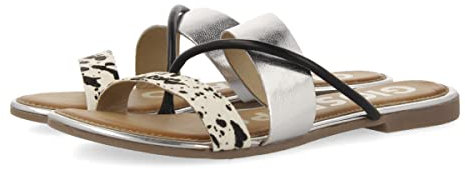 GIOSEPPO Sandalias con Bandas EN Color Negro Y Estampado DE Vaca para Mujer BIASSONO