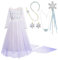 Lito Angels Déguisement Reine des Neiges 2 Princesse Elsa Robe Blanche avec Cape et Accessories Enfant Fille Taille 7-8 ans, Manche Longue 262